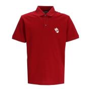 Rode Polo Shirt met Logo en Adelaar Borduursel Emporio Armani , Red , ...