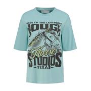 Paardenprint T-shirt Rough Studios , Blue , Dames