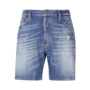 Blauwe Katoen Elastaan Shorts Dsquared2 , Blue , Heren