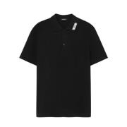 Geborduurd Poloshirt Zwart Versace , Black , Heren