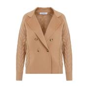 Halve Jas Kabeltrui Kameel Max Mara , Brown , Dames