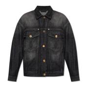 Oversized denim jack Versace , Black , Dames