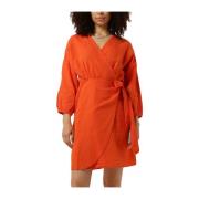 Stijlvolle Oranje Wrap Jurk Moss Copenhagen , Orange , Dames