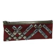 Pre-owned Satin clutches Burberry Vintage , Red , Dames