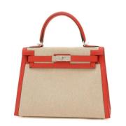 Pre-owned Canvas handbags Hermès Vintage , Beige , Dames