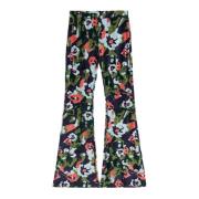 Bloemen Flared Velvet Broek Soulland , Multicolor , Dames