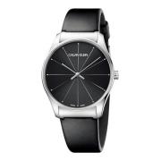 Klassiek Quartz Analoog Horloge Zwart Leer Calvin Klein , Gray , Heren