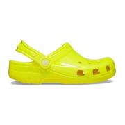 Neon Classic Klompen - Geel Rond Plat Crocs , Yellow , Heren