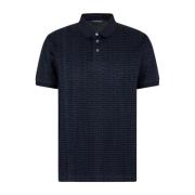 Navy Blue Logo Polo Shirt Short Sleeve Emporio Armani , Blue , Heren