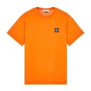 Casual Katoenen T-shirt Stone Island , Orange , Heren