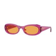 Dames Ovale Zonnebril Fuchsia Transparant Vogue , Pink , Dames