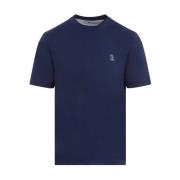 Indigo T-shirt Brunello Cucinelli , Blue , Heren