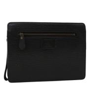 Pre-owned Leather clutches Burberry Vintage , Black , Dames