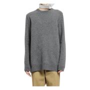 Grijze Crewneck Sweater met Stijlvolle Details Maison Margiela , Gray ...