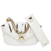 Pre-owned Leather shoulder-bags Valentino Vintage , White , Dames