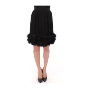 Zwarte Zijden Transparante Knielange Rok Dolce & Gabbana , Black , Dam...