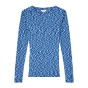 Blauwe Longsleeve Tee Blouse Mads Nørgaard , Blue , Dames