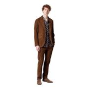 Deconstructed Suit met Drie-Knoop Jas Massimo Alba , Brown , Heren