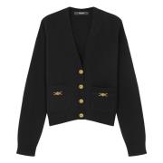 Stijlvolle Gebreide Trui in Zwart Versace , Black , Dames