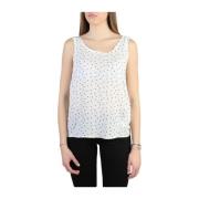 Chique Mouwloze Viscose Top Armani Jeans , White , Dames