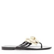 Pre-owned Rubber sandals Chanel Vintage , Black , Dames