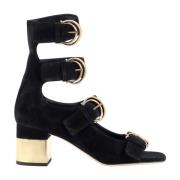 Zwarte sandalen met metalen hak Chloé , Black , Dames