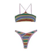 Gehaakt Bikini Top en Broekje Set Me-Fui , Multicolor , Dames