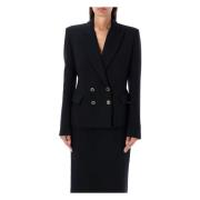 Zwarte Double Breasted Blazer Jas Alessandra Rich , Black , Dames