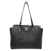 Pre-owned Leather totes Prada Vintage , Black , Dames