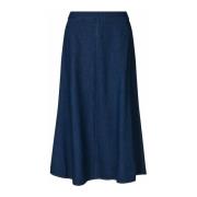 Donker Denim Elastische Taille Rok Masai , Blue , Dames