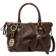 Pre-owned Leather gucci-bags Gucci Vintage , Brown , Dames