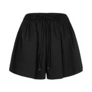 Zwarte Katoenen Trekkoord Shorts Me-Fui , Black , Dames