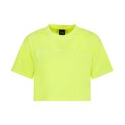 T-Shirt Crop F**k , Yellow , Dames