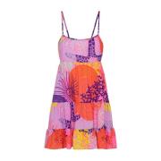 Korte Seashell Jurk met Open Rug Me-Fui , Multicolor , Dames