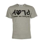 Grijze Logo T-shirt 100% Katoen Japan Comme des Garçons Play , Gray , ...