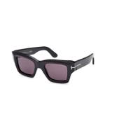 Stijlvolle Zwarte Zonnebril Rooklenzen Tom Ford , Black , Dames