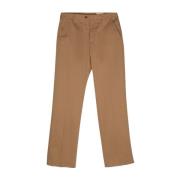 Bruine Katoenen Gabardine Rechte Pijp Broek Alexander McQueen , Brown ...