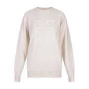 Witte Cashmere Pullover met 4G Logo Givenchy , White , Dames