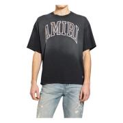 Vintage Oversized Tee met Geborduurd Logo Amiri , Black , Heren