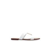 Slippers met logo-vormige applicatie Dolce & Gabbana , White , Dames