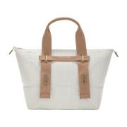 Canvas Tote Tas met Verstelbare Banden Furla , White , Dames