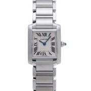 Pre-owned Stainless Steel watches Cartier Vintage , White , Dames