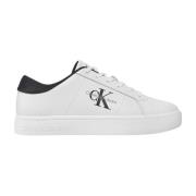 witte leren sneakers Calvin Klein , White , Heren