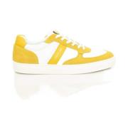 Luxe Leren Sneakers met Zijlogo Cerruti 1881 , Yellow , Heren