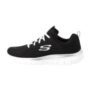 Gebreide Sportieve Sneaker Skechers , Black , Dames