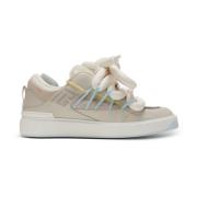 B-Court Puffy Skate sneakers van kalfsleer en suède Balmain , Gray , H...