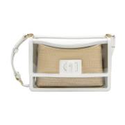 Parelmoer Trim Schoudertas Furla , Beige , Dames