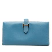 Pre-owned Leather wallets Hermès Vintage , Blue , Dames