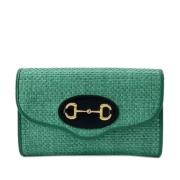 Pre-owned Raffia clutches Gucci Vintage , Green , Dames