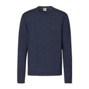 Merino Wol Crewneck Sweater Massimo Alba , Blue , Heren